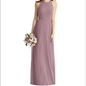 Dusty Rose Dessy Sleeveless Chiffon Maxi Dress